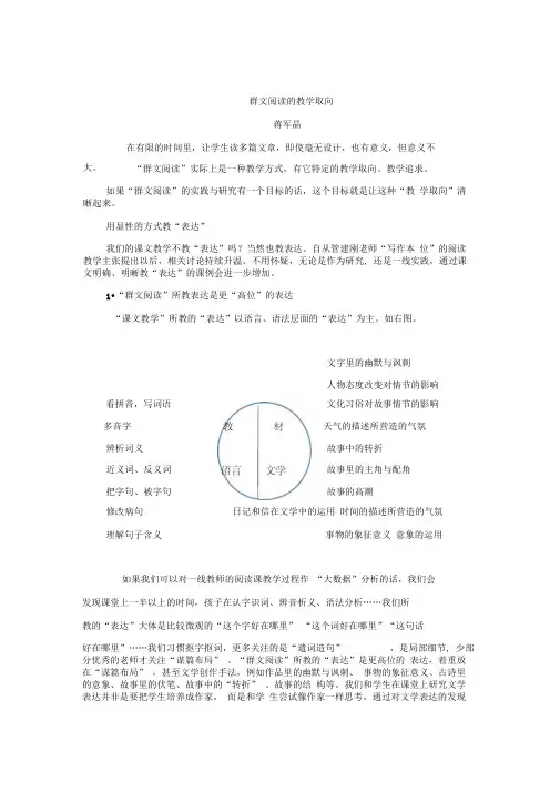 表达策略思考——群文阅读的这取向蒋军晶