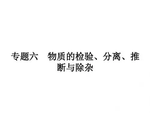 2016届中考化学二轮复习专题6：物质的检验、分离、推断与除杂(优秀版)