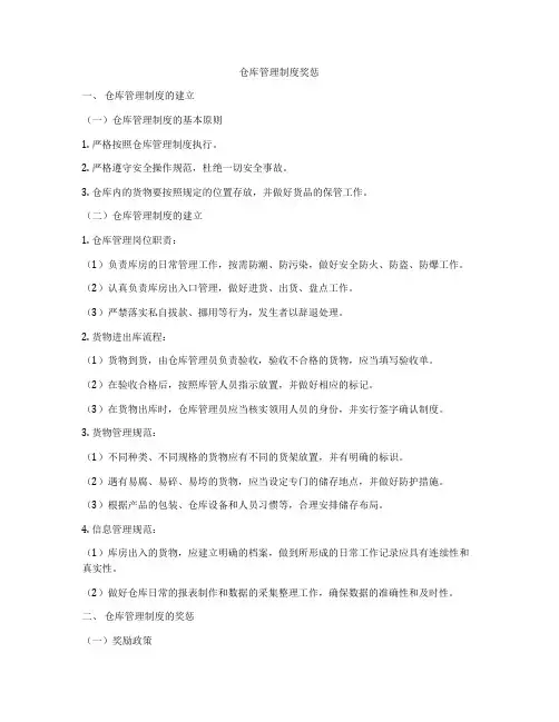 仓库管理制度奖惩