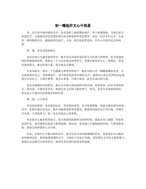 初一精选作文心中的星