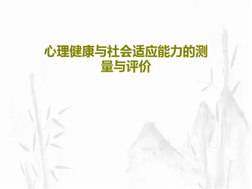 心理健康与社会适应能力的测量与评价共35页文档