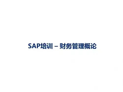 SAP财务管理概览