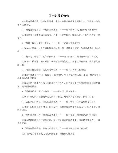 关于树枝的诗句