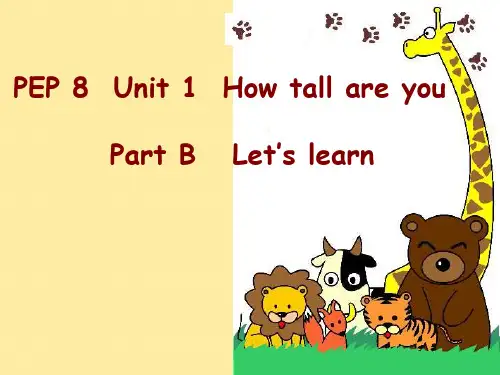 人教版PEP英语六年级下册Unit1 How tall are you B Lets learn课件等