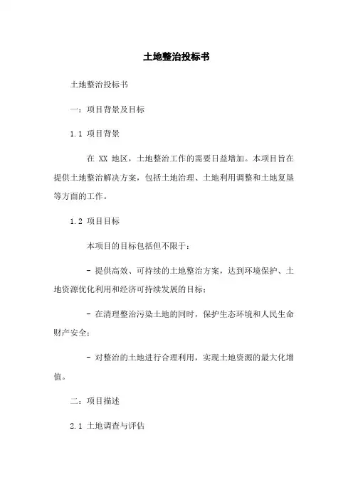 土地整治投标书