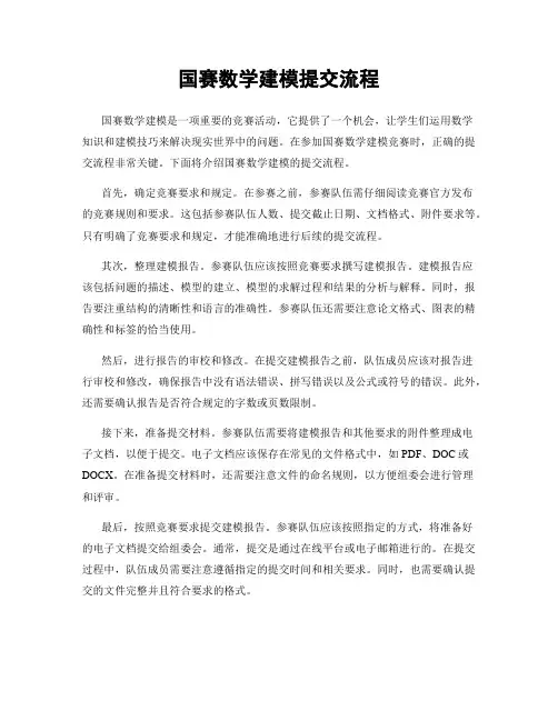 国赛数学建模提交流程