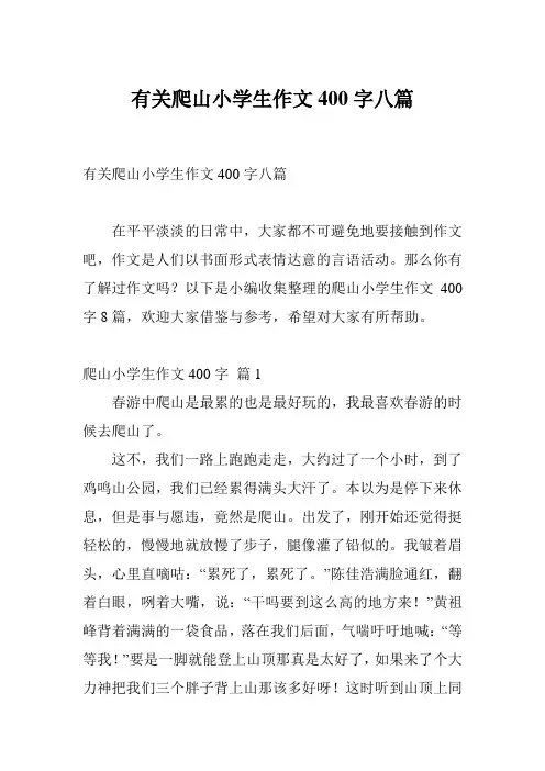 有关爬山小学生作文400字八篇