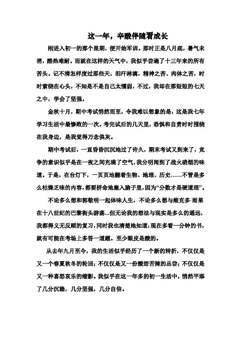 这一年我学会了坚强