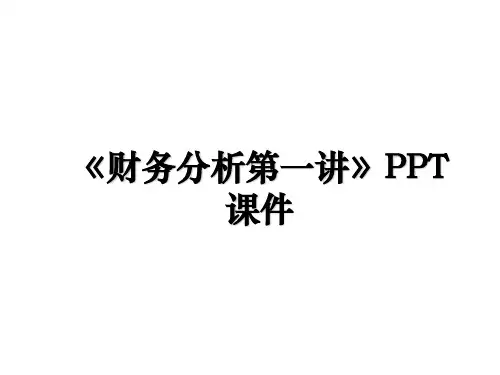 《财务分析第一讲》PPT课件