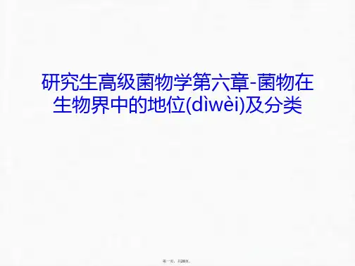 最新研究生高级菌物学第六章-菌物在生物界中的地位及分类讲课稿精品课件
