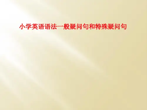 小学英语语法一般疑问句和特殊疑问句