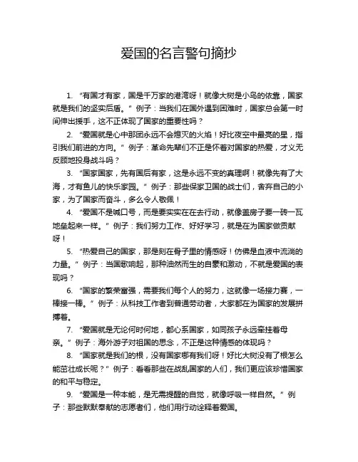 爱国的名言警句摘抄