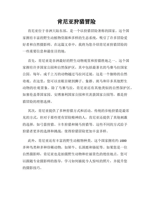 肯尼亚狩猎冒险