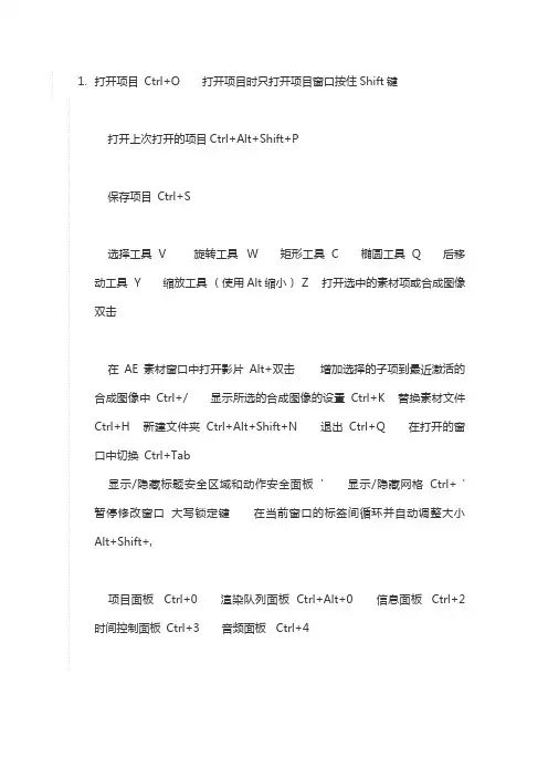 ae所有快捷键大全