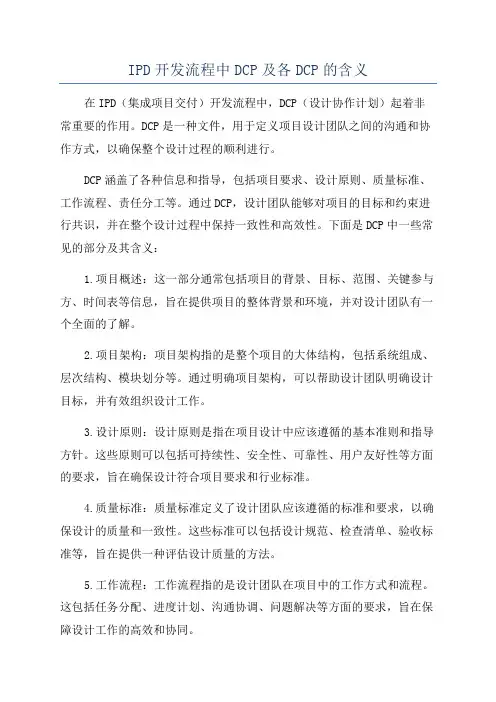 IPD开发流程中DCP及各DCP的含义