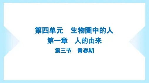 2023年人教版七年级下册生物同步课件第四单元生物圈中的人第一章人的由来第三节青春期