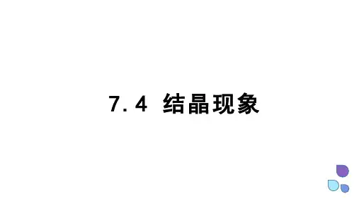 结晶现象   课件 科粤版化学九年级下册