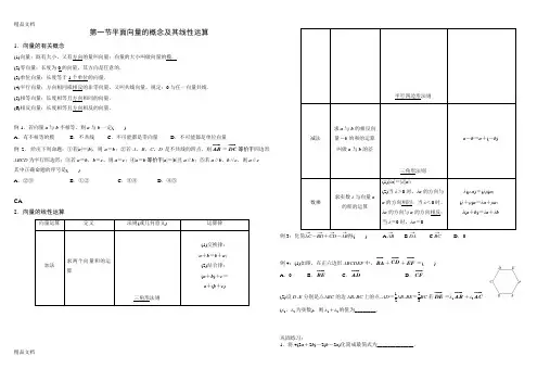 最新平面向量全部讲义