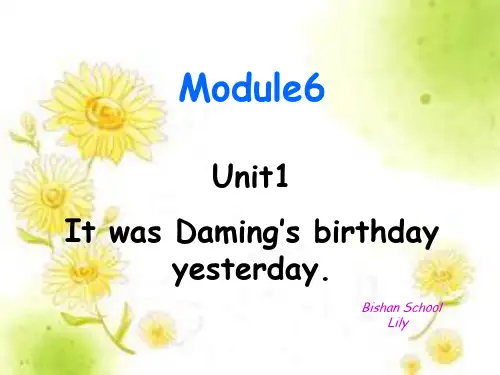 外研版六年级下册Module6 Unit1 It was Daming's birthday yesterday.原创、实用课件