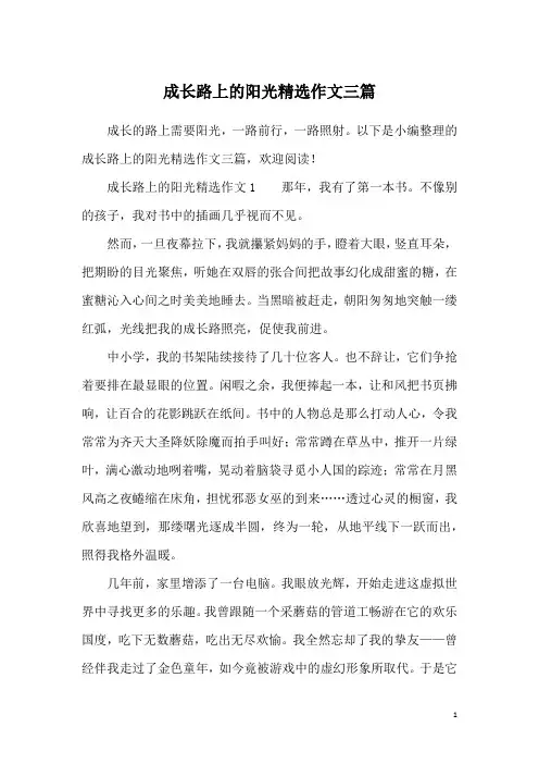 成长路上的阳光精选作文三篇