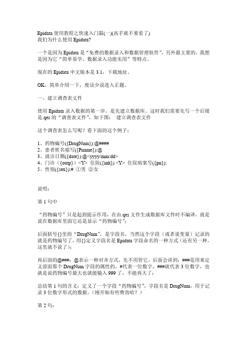 epidata使用.文档