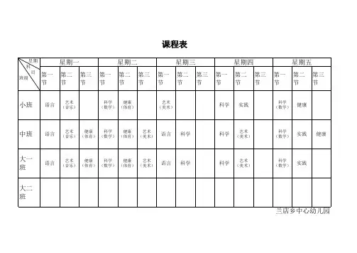 幼儿园课程表