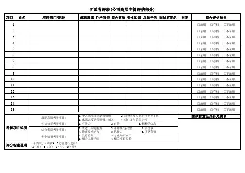 6.面试评估表(高层部分)