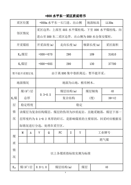 采区地质说明书
