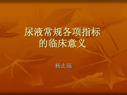 尿液11项指标的意义2011
