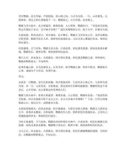 鹦鹉救火文言文加翻译
