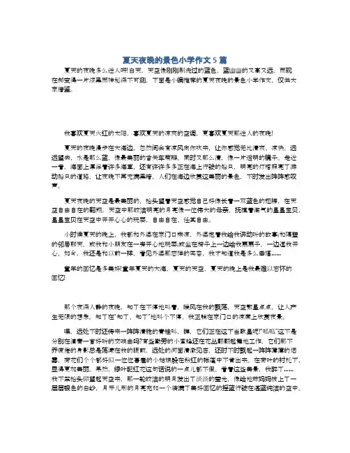 夏天夜晚的景色小学作文5篇