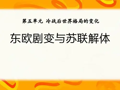 中华书局版九年级历史下册 (东欧剧变和苏联解体)冷战后世界格局的变化新课件
