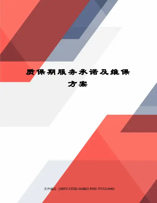 质保期服务承诺及维保方案