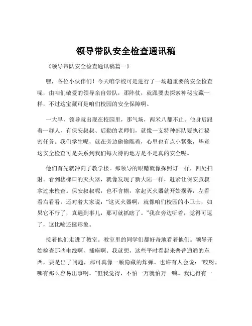 领导带队安全检查通讯稿