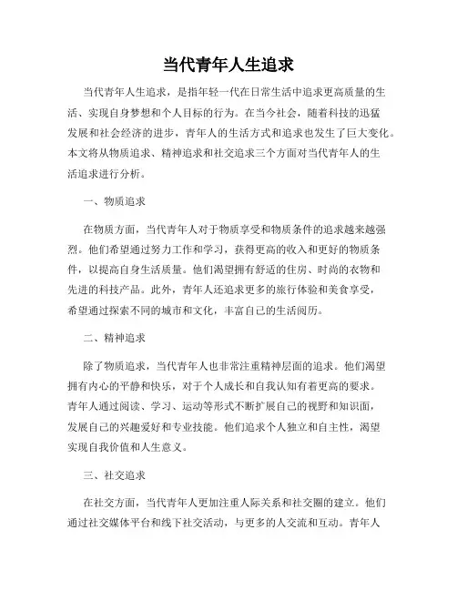 当代青年的人生追求