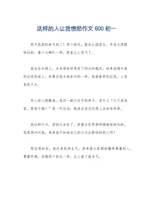 这样的人让我愤怒作文600初一