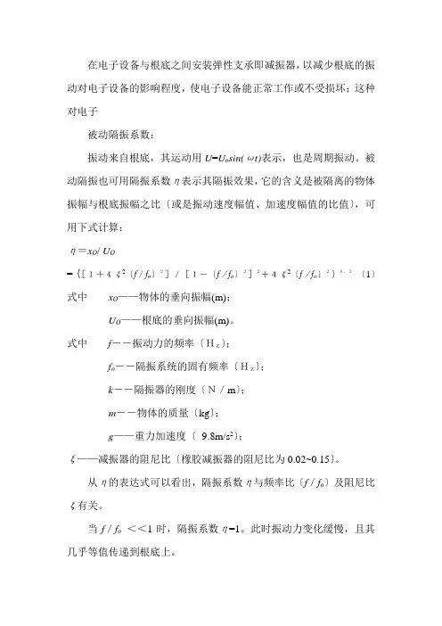 电子设备的隔振技术及减振器选型