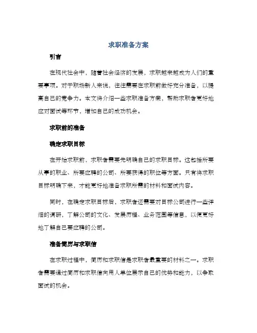 求职准备方案