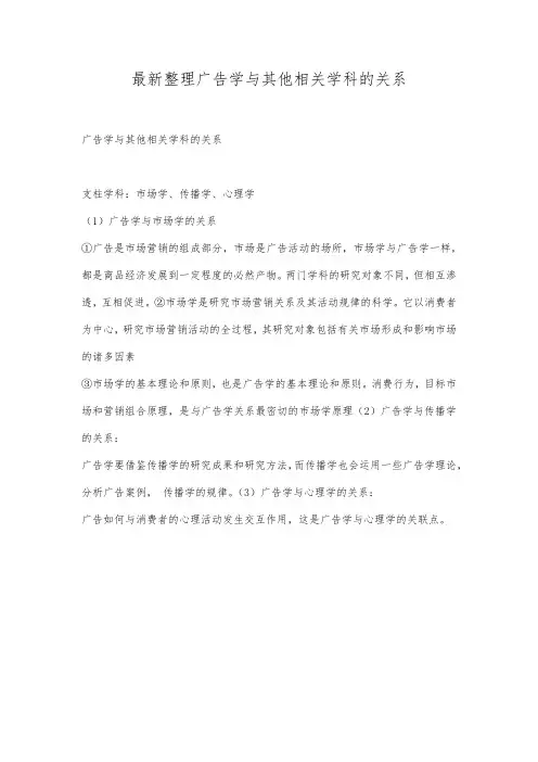 最新整理广告学与其他相关学科的关系.docx