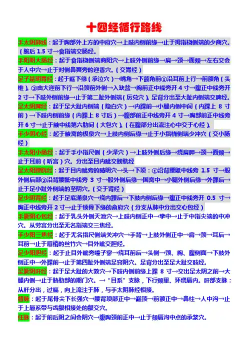 十四经循行路线
