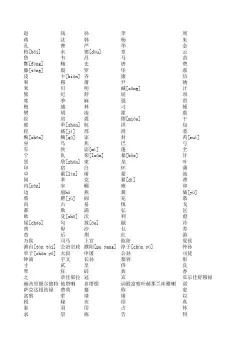 中国姓氏全集(注音版)