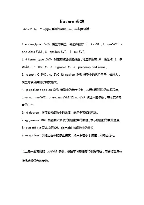 libsvm参数