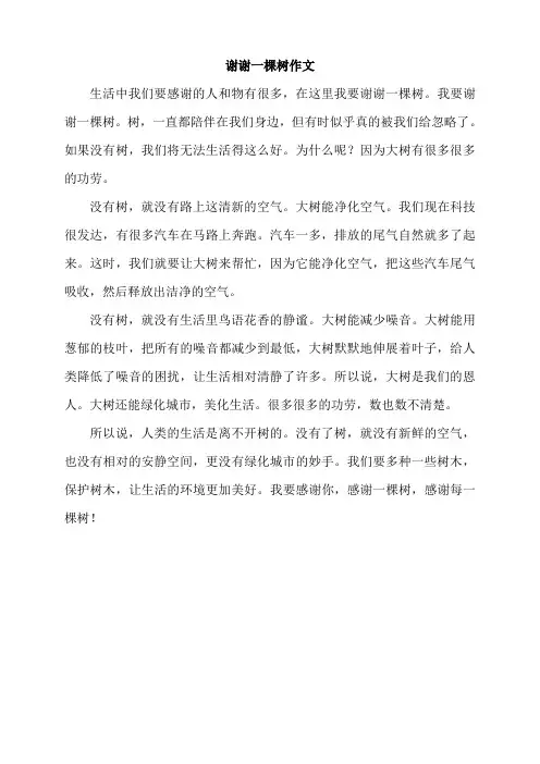 谢谢一棵树作文