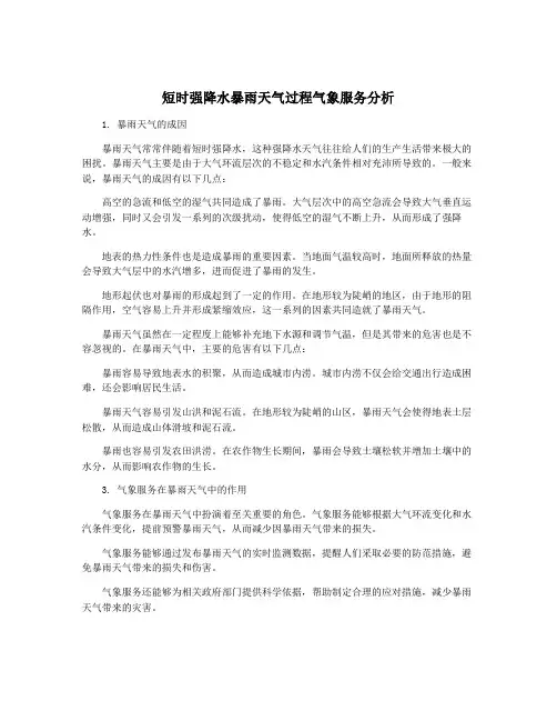 短时强降水暴雨天气过程气象服务分析