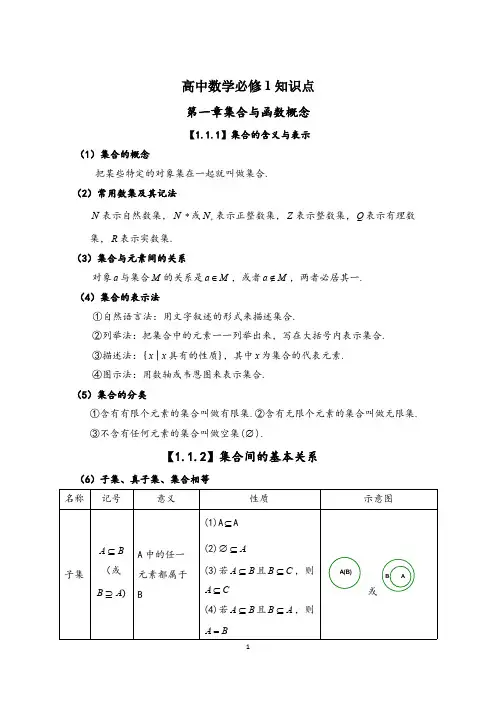 (完整版),高中数学北师大版必修1全册知识点总结,推荐文档