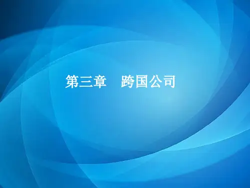 《国际经济合作》  第三章 跨国公司