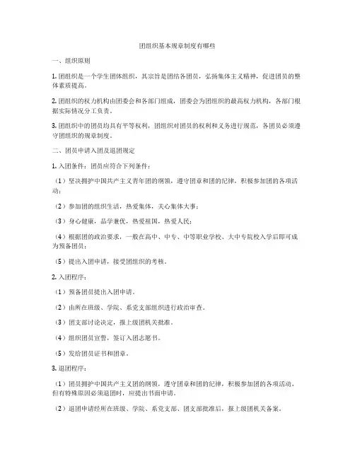 团组织基本规章制度有哪些
