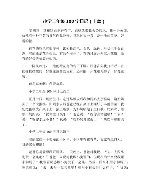 小学二年级100字日记(十篇)