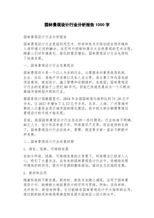园林景观设计行业分析报告