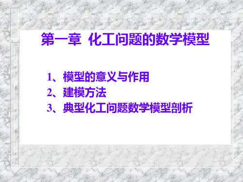 化工问题的建模与数学分析方法化工数学